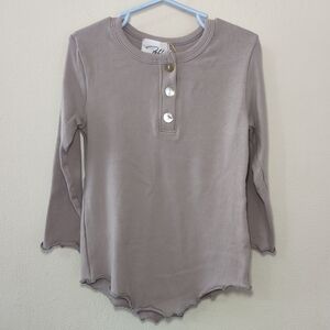 Fable & Ford Henley Long Sleeve Beige 100% Cotton New with Tags Girls Size 4T